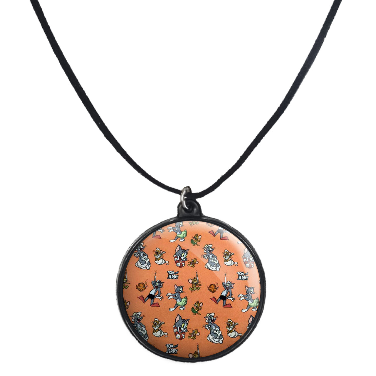 گردنبند پرمانه طرح تام و جری کد pmb.10802 مدل دو طرفه