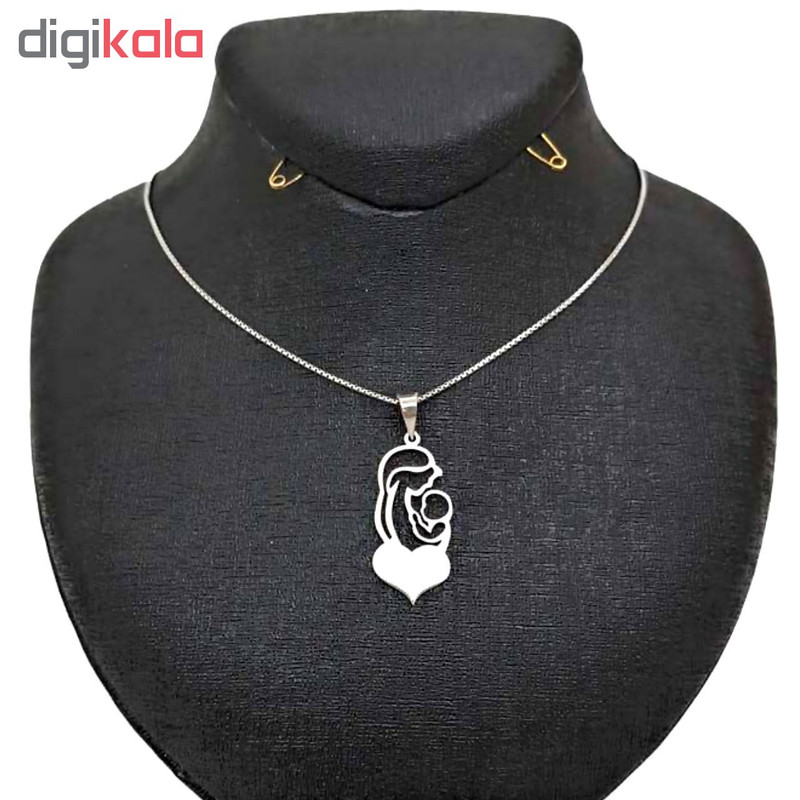 گردنبند نقره زنانه طرح مادر و قلب