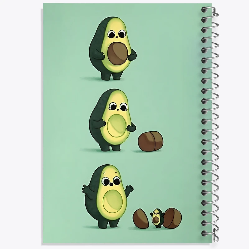 دفتر ژورنال نویسی 50 برگ خندالو مدل نقطه ای طرح آووکادو بامزه کد N3050
