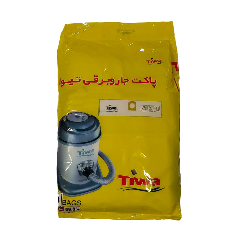 کیسه جاروبرقی تیوا مدل یک بار مصرف مناسب برای جاروبرقی سطلی تیوا و پلار بسته 4 عددی