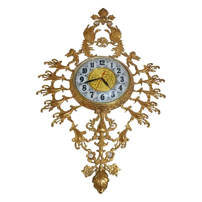 ساعت دیواری برنجی مدل سیمرغ کد H-1219
