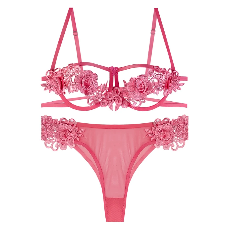 ست شورت و سوتین زنانه مدل فانتزی گل برجسته کد 02203mk