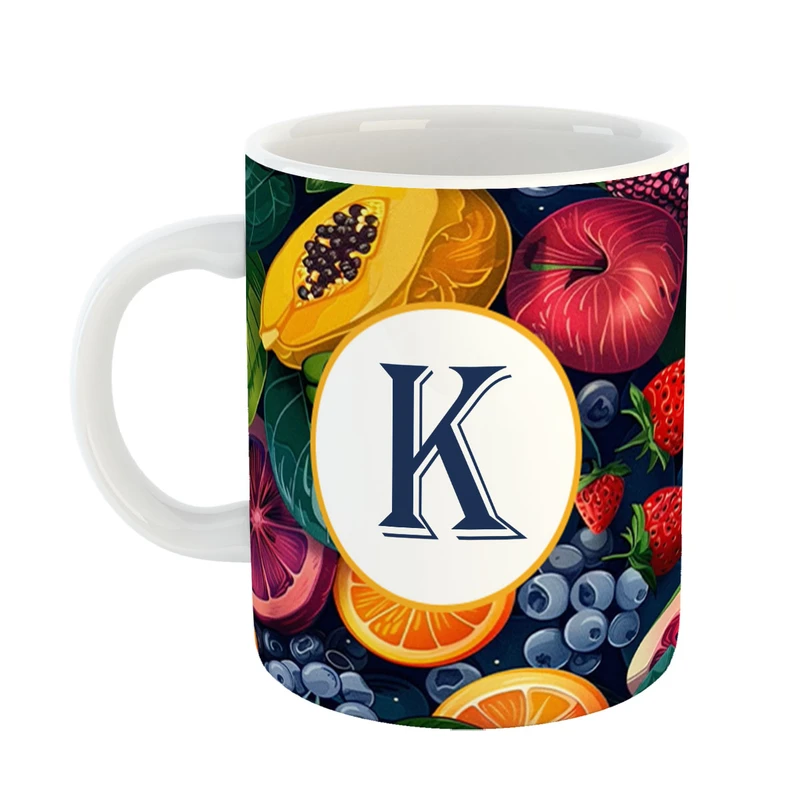 ماگ پادآفرین مدل فانتزی طرح حرف K کد 39
