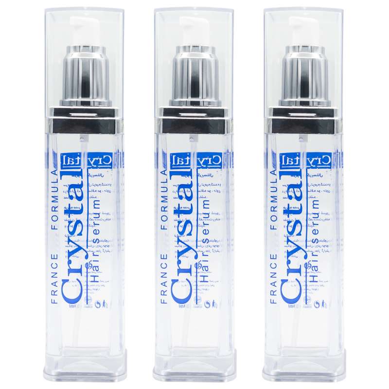 سرم مو کریستال مدل ترمیم کننده و درخشان کننده حجم 120 میلی لیتر مجموعه 3 عددی