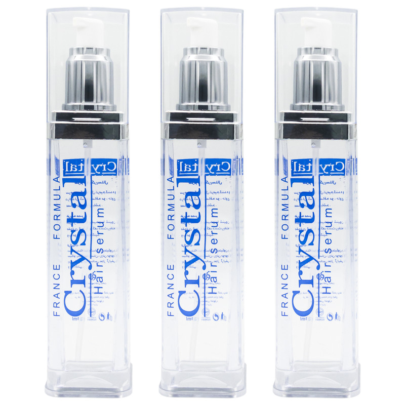 سرم مو کریستال مدل ترمیم کننده و درخشان کننده حجم 120 میلی لیتر مجموعه 3 عددی