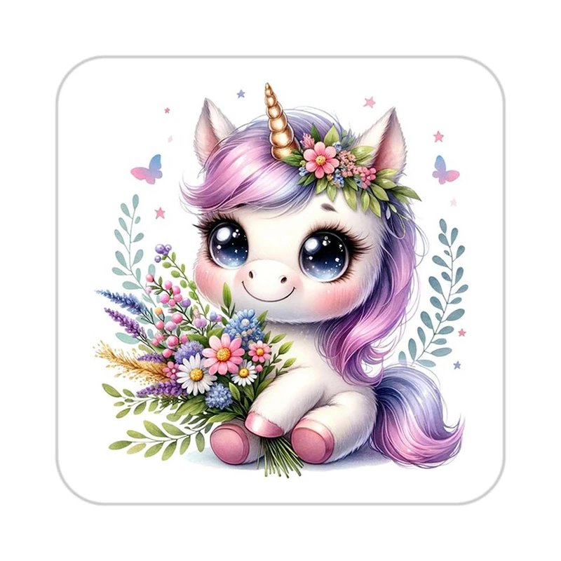 زیر لیوانی کاکتی طرح اسب تک شاخ و یونیکورن مدل mp32034