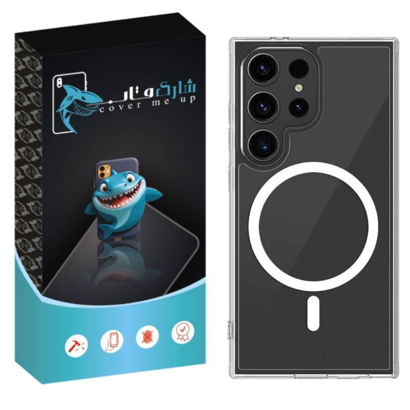 کاور شارک قاب مدل مگ سیف طرح ژله ای مناسب برای گوشی موبایل سامسونگ Galaxy S22 Ultra