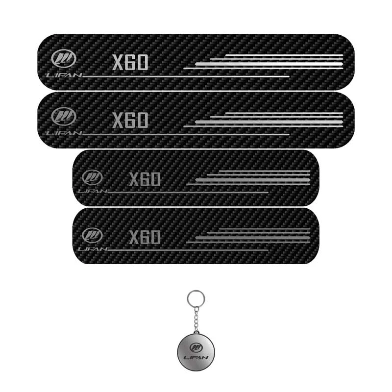 برچسب پارکابی خودرو لندمون کد LC059 MS مناسب برای لیفان X60 پرو مجموعه 4 عددی به همراه جاکلیدی