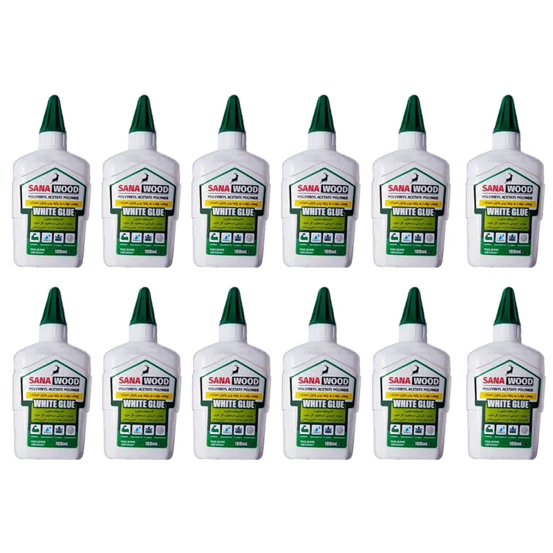 چسب چوب ثناوود مدل SWN12 حجم 100 میلی لیتر بسته  12 عددی