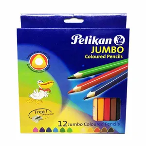 مداد رنگی ۱۲ رنگ پلیکان مدل Jumbo کد ۴۰۶۹