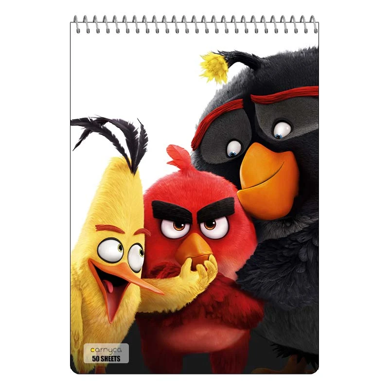 دفتر نقاشی 50 برگ سیمی کارنیکا طرح پرندگان خشمگین The Angry Birds کد 78602