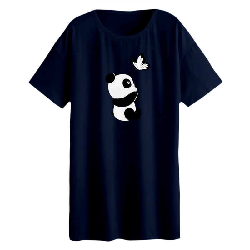 تی شرت لانگ زنانه مدل پاندا و پروانه