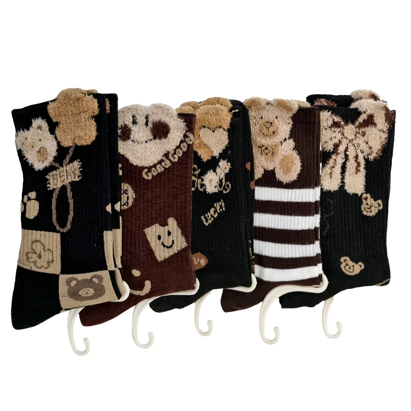 جوراب ساق بلند زنانه مدل 5-01299  بسته 5 عددی