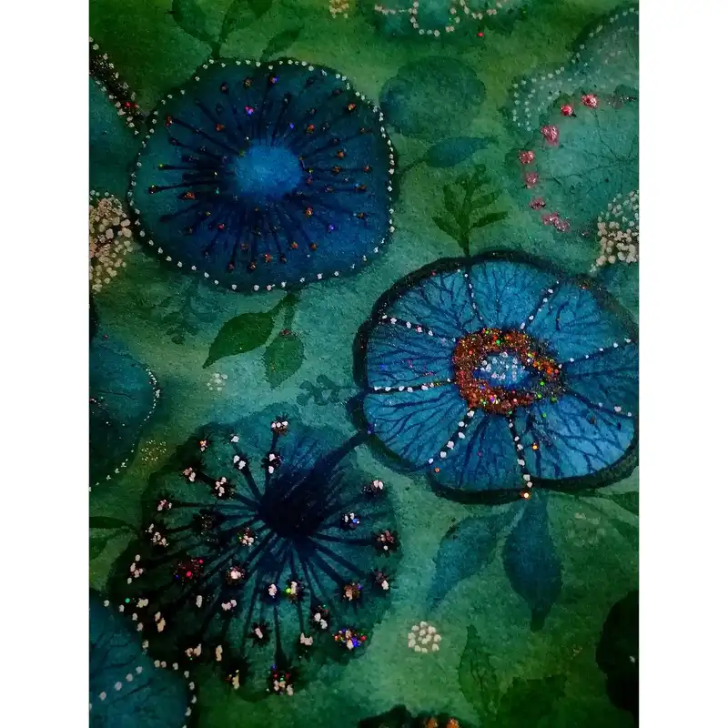 نقاشی آبرنگ مدل گل رویا کد008