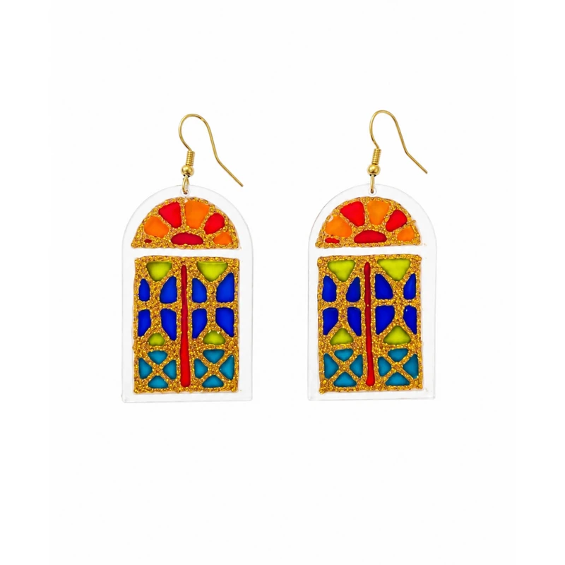 گوشواره آویز زنانه طرح پنجره
