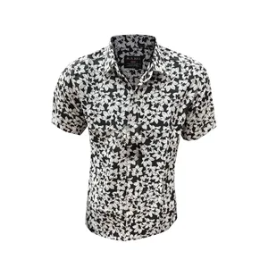 پیراهن آستین کوتاه مردانه مدل هاوایی گلدار کد H-GOL-B 