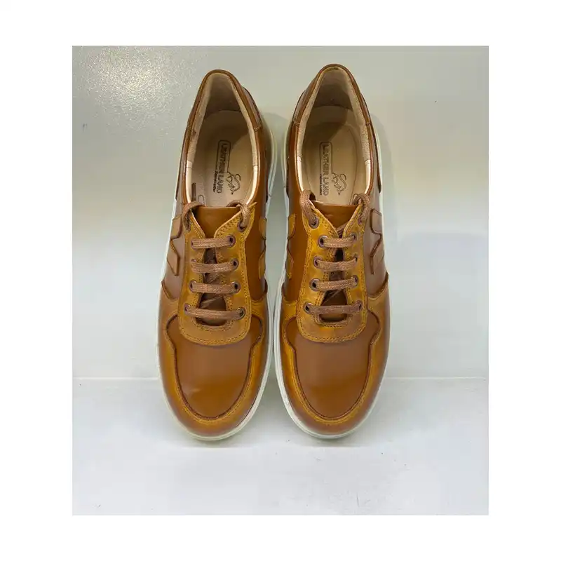 کفش روزمره زنانه سرزمین چرم کد 1417441 رنگ عسلی