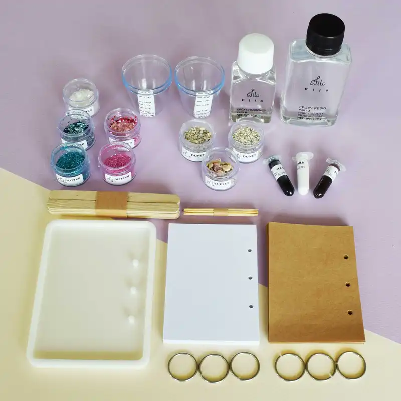 بسته کار با رزین اپوکسی فیلو باکس مدل دفترچه رزینی مجموعه 26 عددی