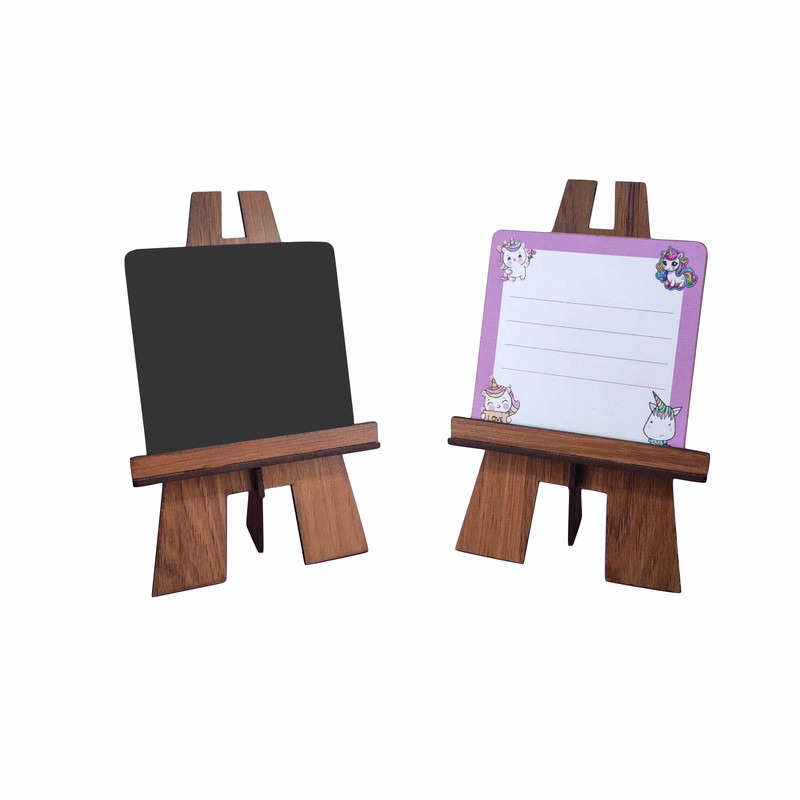 تخته وایت برد مدل تکشاخ یونیکورن سایز 10×10سانتی متر به همراه پایه