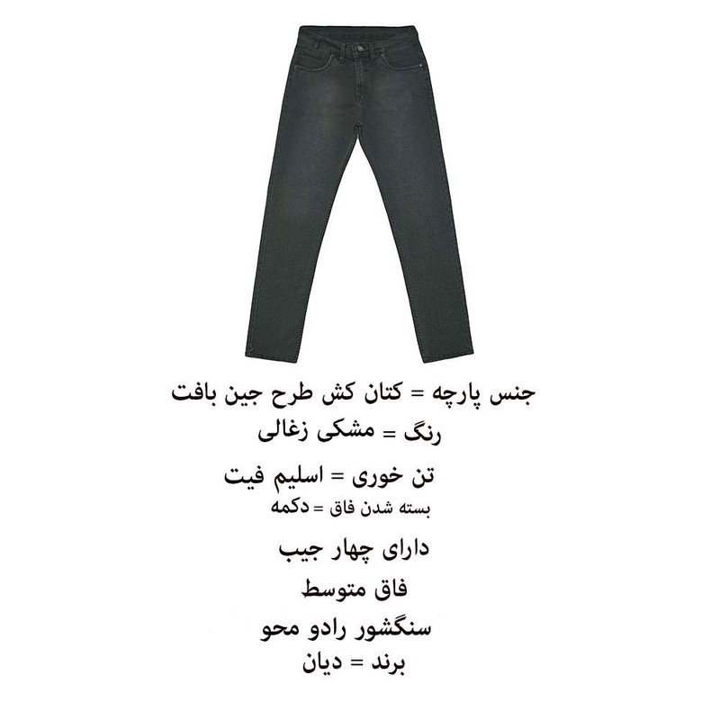 شلوار مردانه دیان مدل اسلیم فیت کد R2