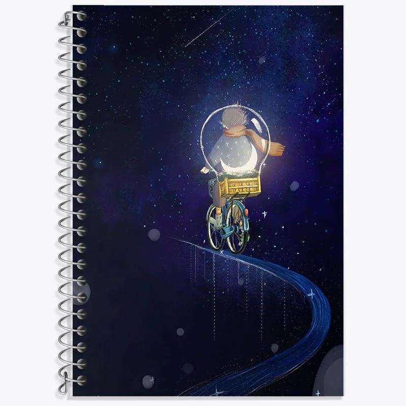 دفتر زبان 50 برگ خندالو مدل سه خط طرح پسر دوچرخه سوار کد F6430