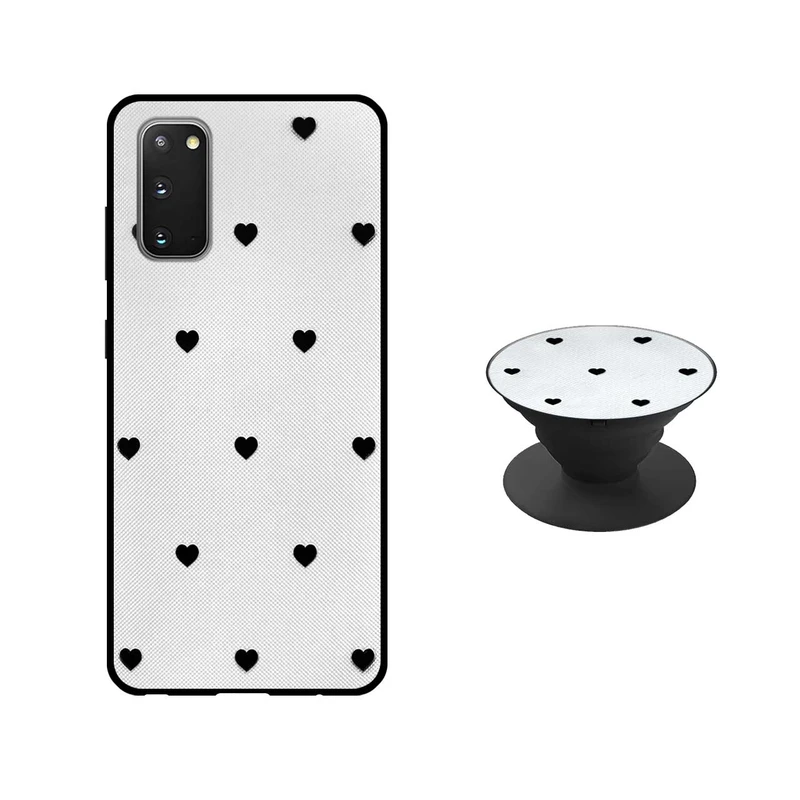 کاور دکین مدل Rikki طرح W - Heart مناسب برای گوشی موبایل سامسونگ Galaxy S20 به همراه پایه نگهدارنده