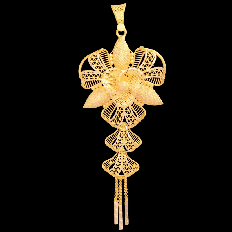 آویز گردنبند طلا 18 عیار زنانه طلای مستجابی طرح گل بحرینی کد K7 52633
