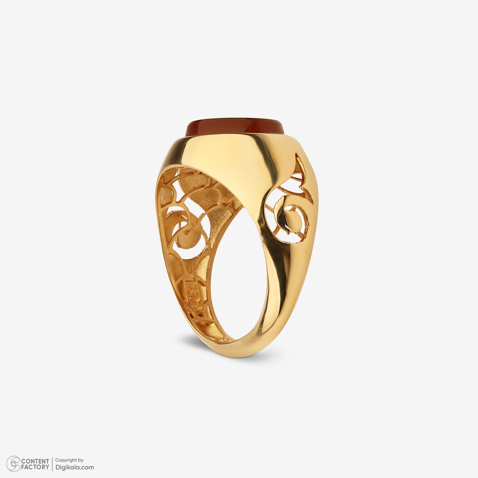 انگشتر طلا کم اجرت 18 عیار زنانه گلدم مدل R344007 سایز 53 -  - 4