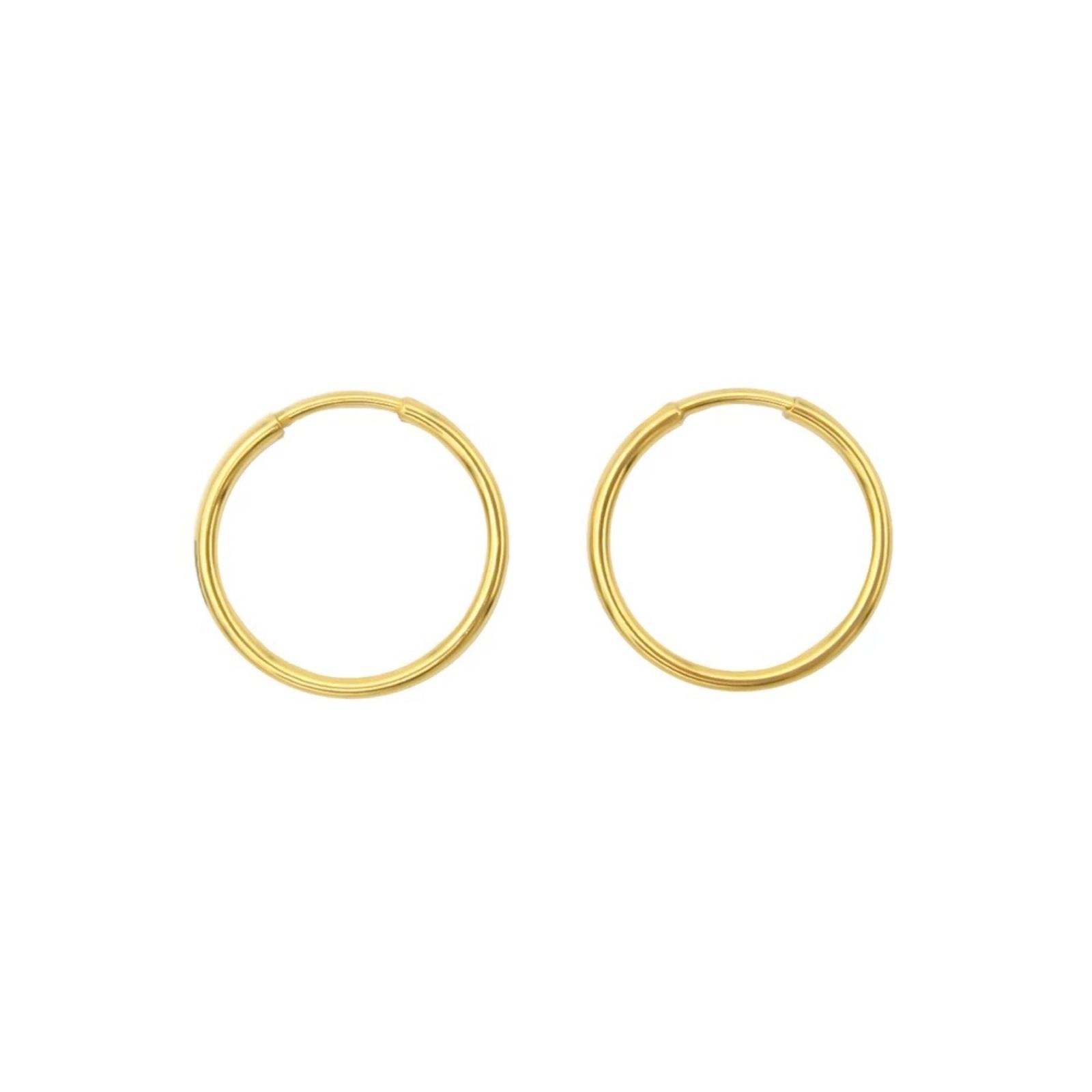 گوشواره طلا 18 عیار زنانه وی وی گلد گالری مدل حلقه ای -  - 1