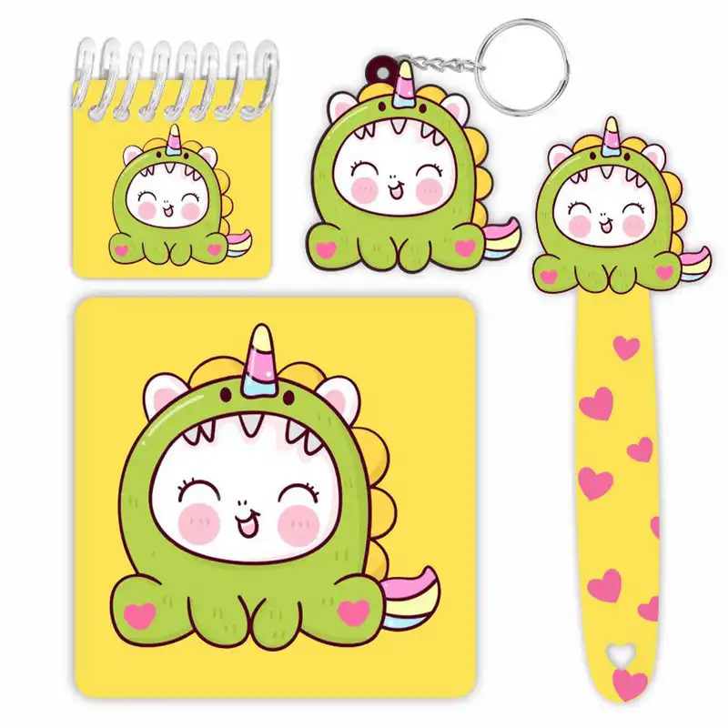 بسته لوازم تحریر طرح دایناسور مجموعه 4 عددی