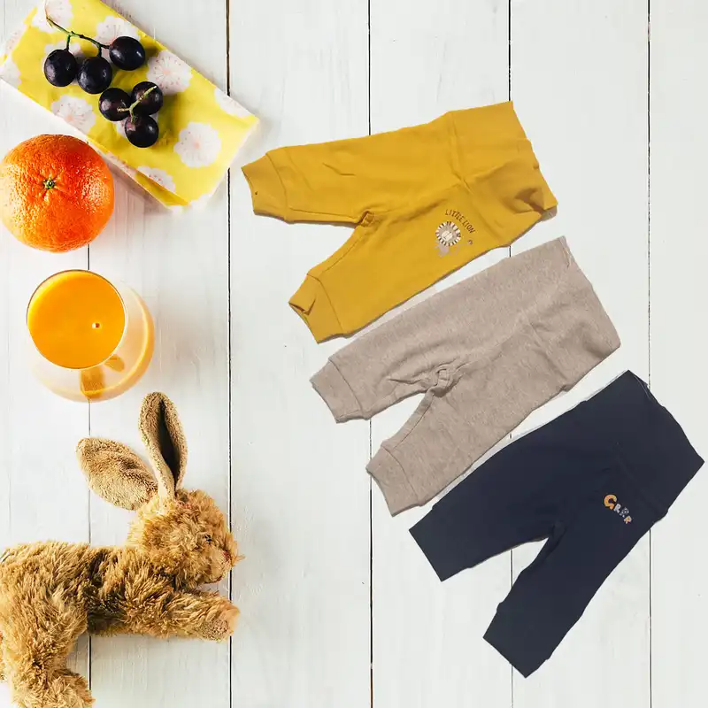 شلوار اسلش نوزادی لوپیلو مدل کش کمر پهن SMB386 بسته 3 عددی