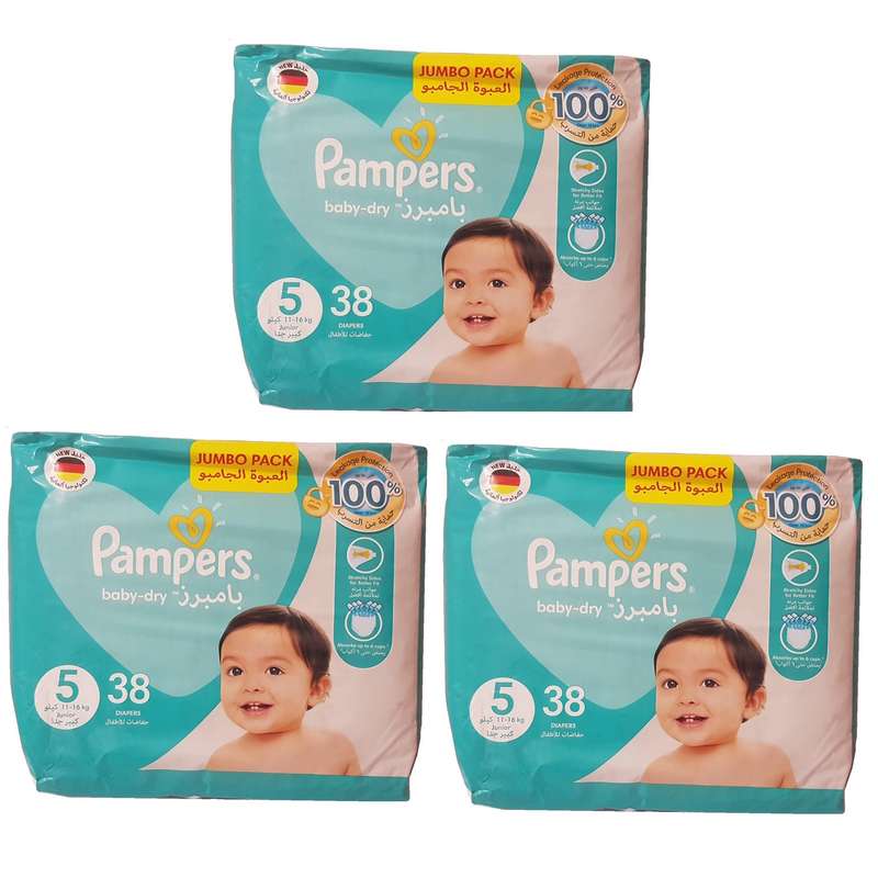 پوشک پمپرز مدل baby dry سایز 5 مجموعه 3 عددی پوشک پمپرز مدل baby dry سایز 5 مجموعه 3 عددی