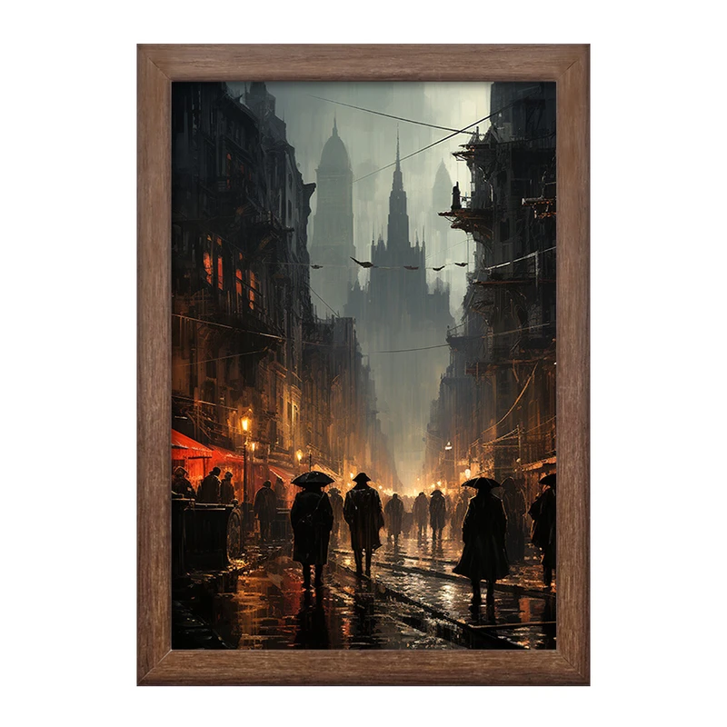 تابلو خندالو طرح خیابان بارانی کد F412