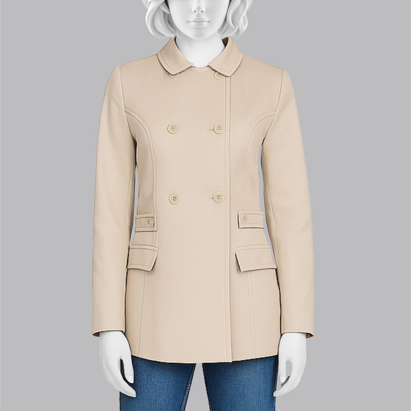 کت زنانه سرژه مدل 212269 رنگ کرم