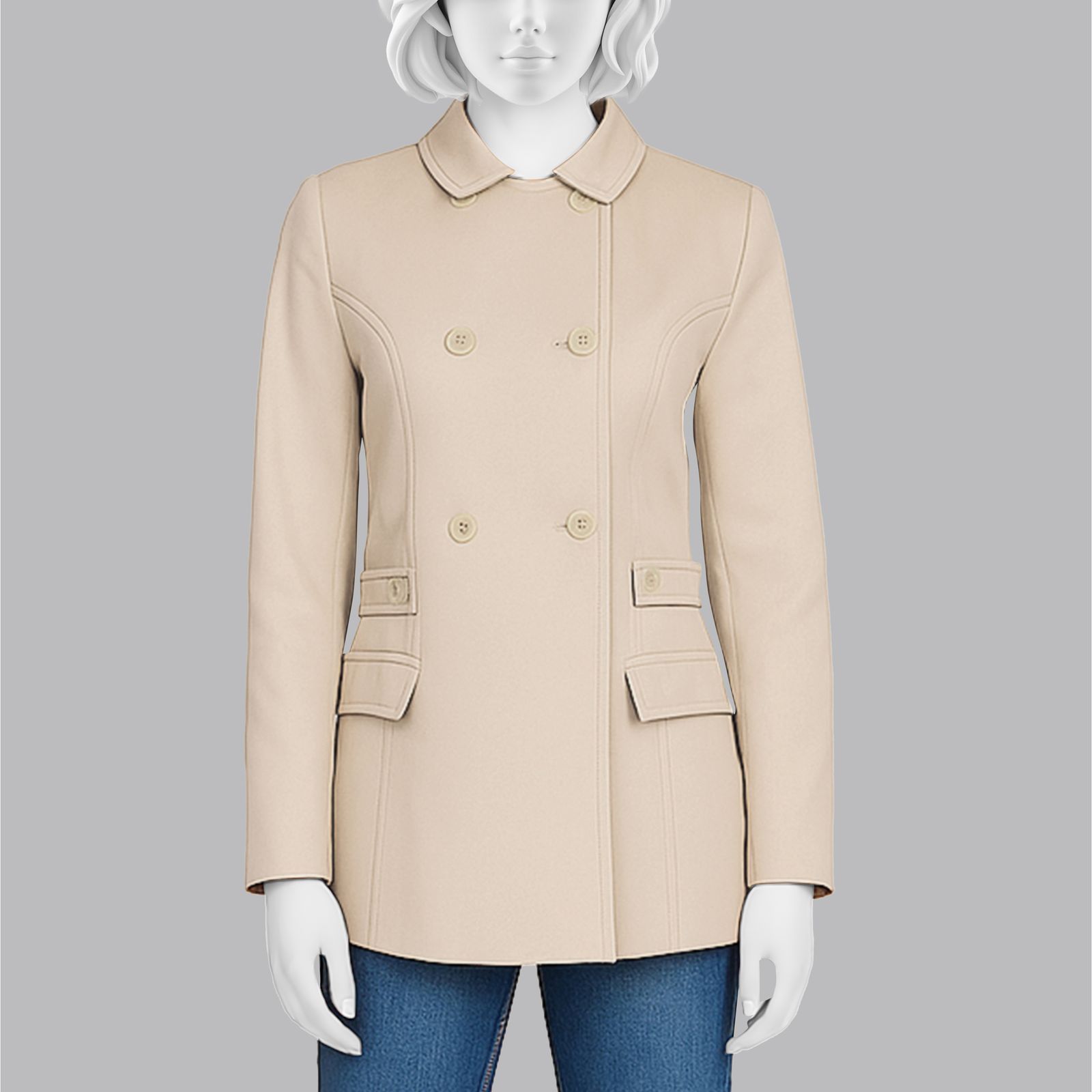 کت زنانه سرژه مدل 212269 رنگ کرم -  - 1