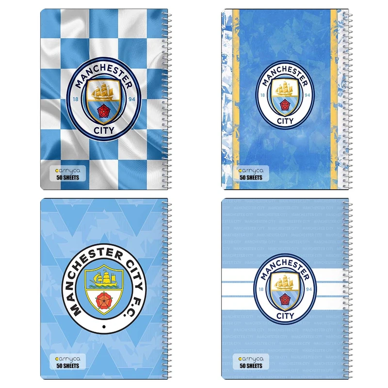 دفتر نقاشي 50 برگ کارنيکا طرح منچستر سیتی Manchester City کد 41815 مجموعه 4 عددی