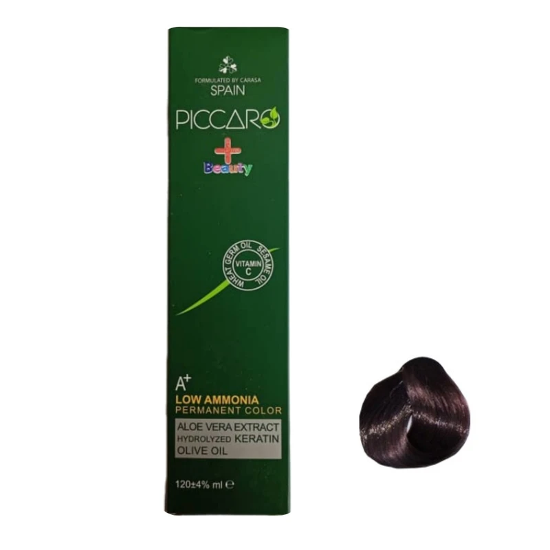 رنگ مو پیکارو شماره 4.0 مدل پلاس بیوتی حجم 124 میلی لیتر رنگ قهوه ای متوسط