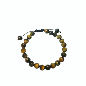 دستبند مدل چشم ببر رنگ قهوه ای