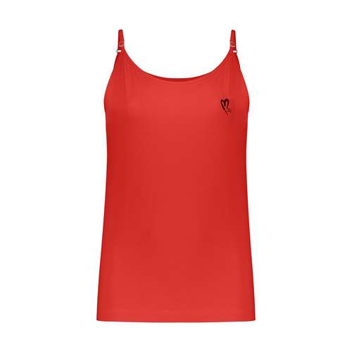 تاپ زنانه مدل بندی رگلاژ دار چاپی رنگ قرمز