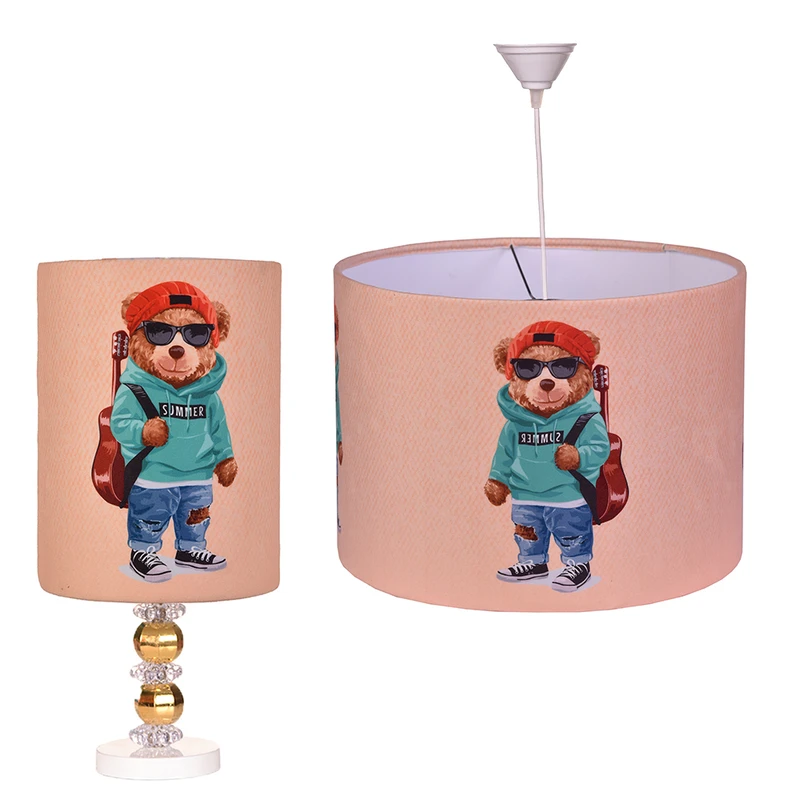 لوستر اتاق کودک مدل خرس کلاهدار به همراه آباژور