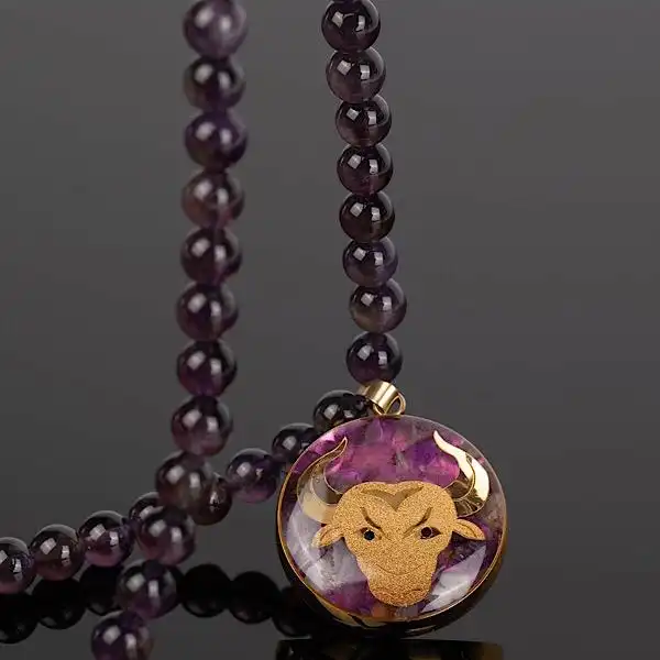 گردنبند سام نورزاده مدل نماد اردیبهشت سنگ آمیتیس