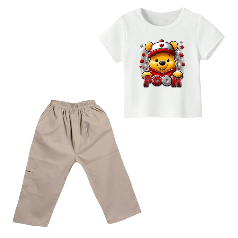 ست تی شرت و شلوارک پسرانه مدل پو کد ۴۲