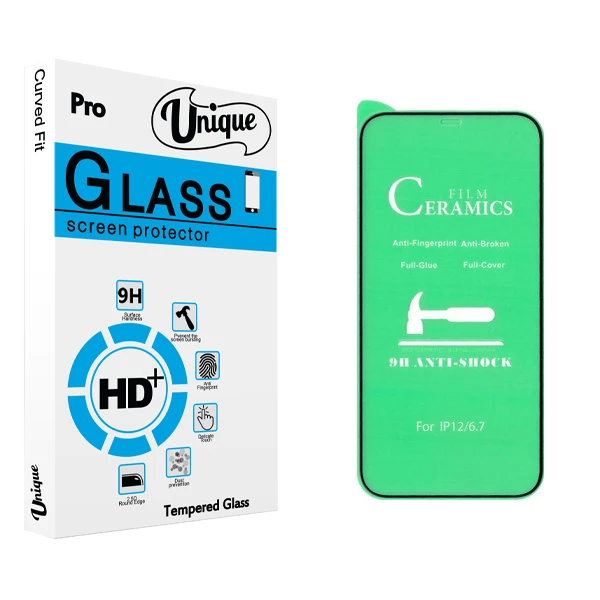 محافظ صفحه نمایش سرامیکی يونيک مدل +Clear مناسب برای گوشی موبایل اپل Iphone 12 Pro Max