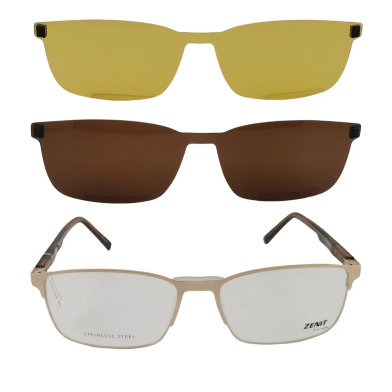 فریم عینک طبی مستطیلی زنیت مدل ZE_1760 مناسب برای صورت قلب، بیضی، مثلث، مربع، لوزی، گرد، مستطیل به همراه کاور آفتابی مجموعه 3 عددی