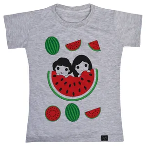 تی شرت آستین کوتاه دخترانه 27 مدل هندوانه یلدایی کد W49