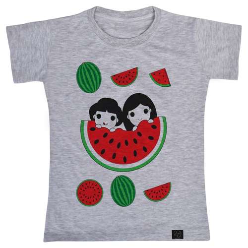 تی شرت آستین کوتاه دخترانه 27 مدل هندوانه یلدایی کد W49