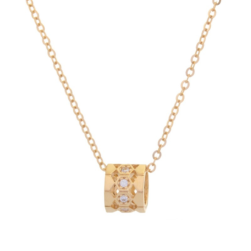 گردنبند طلا 18 عیار زنانه با طرح حلقهای (فلامینگو) طلای مستجابی مدل گرد تیفانی کد 132