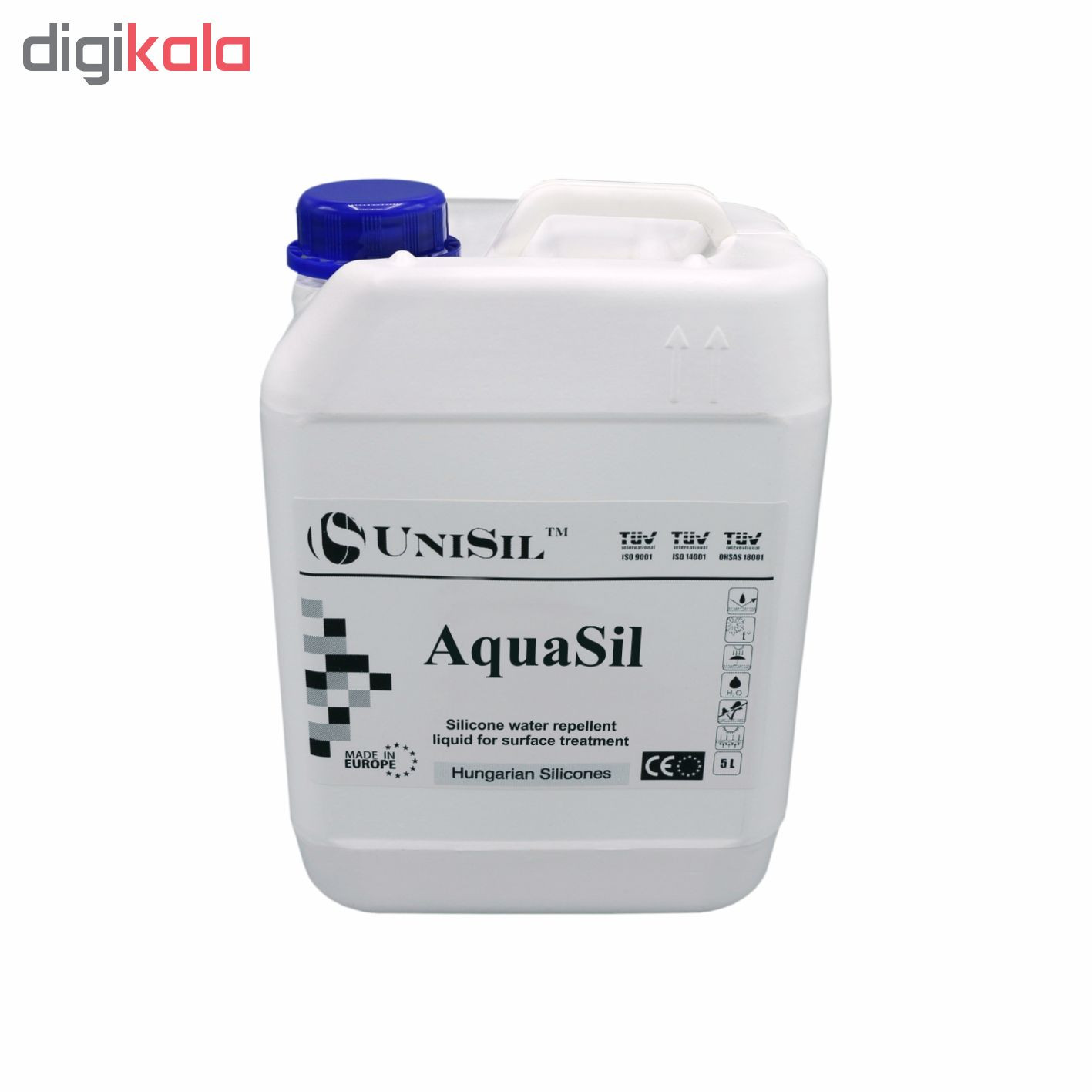 محلول آبگریز و ضد شوره نمای ساختمان یونی سیل مدل AquaSil حجم 5 لیتر