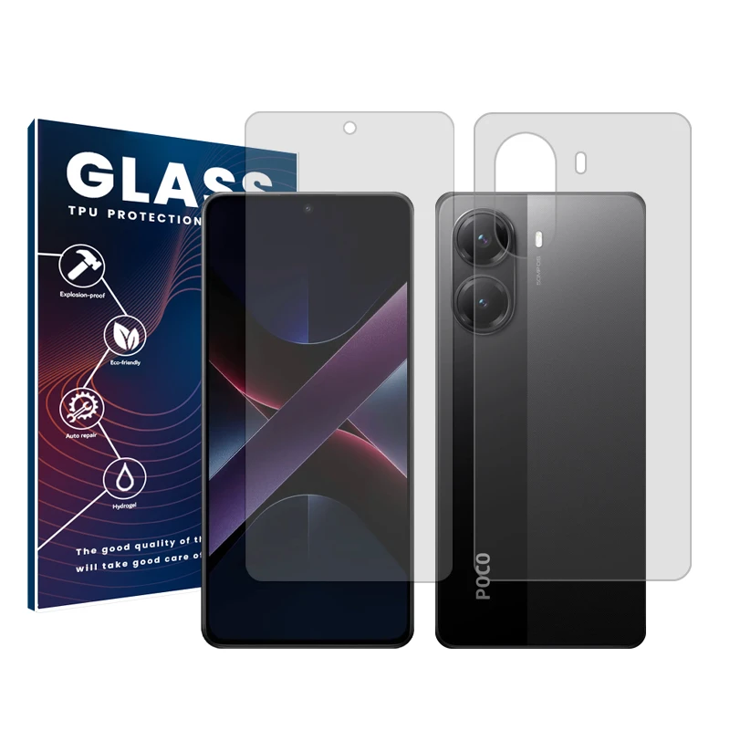 محافظ صفحه نمایش شفاف گلس مدل Resistant‌ مناسب برای گوشی موبایل شیائومی Poco X7 Pro  به همراه محافظ پشت گوشی