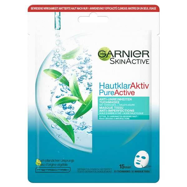 ماسک صورت گارنیه سری SKINACTIVE مدل GREEN TEA وزن 23 گرم